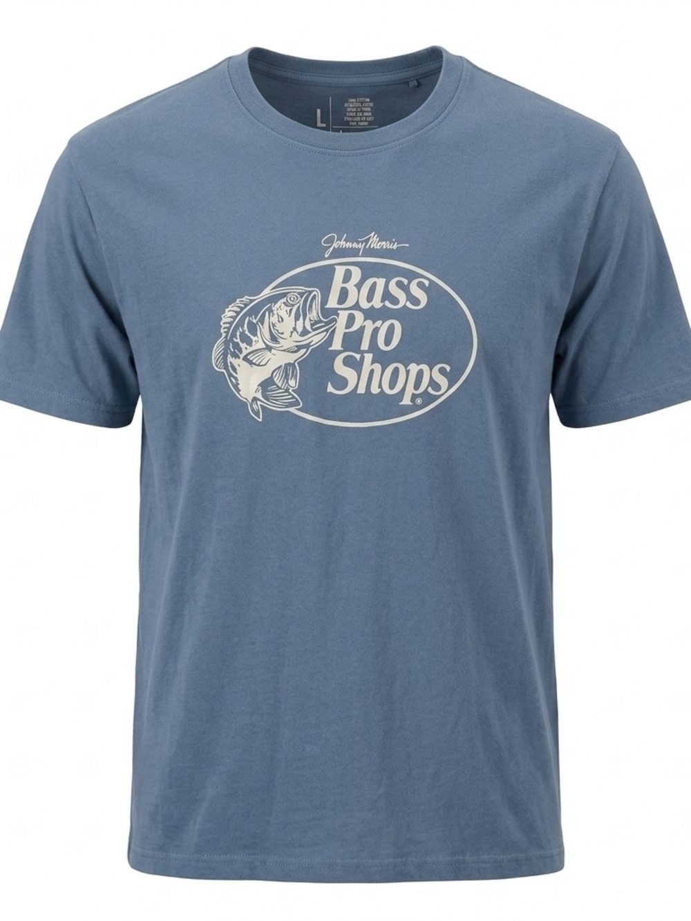 Vintage Blue Bass Pro Shops‎ Johnny Morris Graphic Tee Size Large